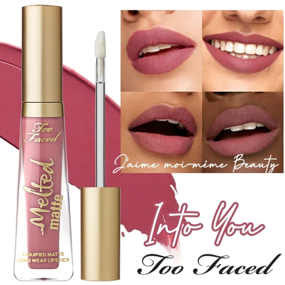 Too Faced Melted Matte Plumping Liquid Lipstick- Into You (Barbie Pink Mauve)